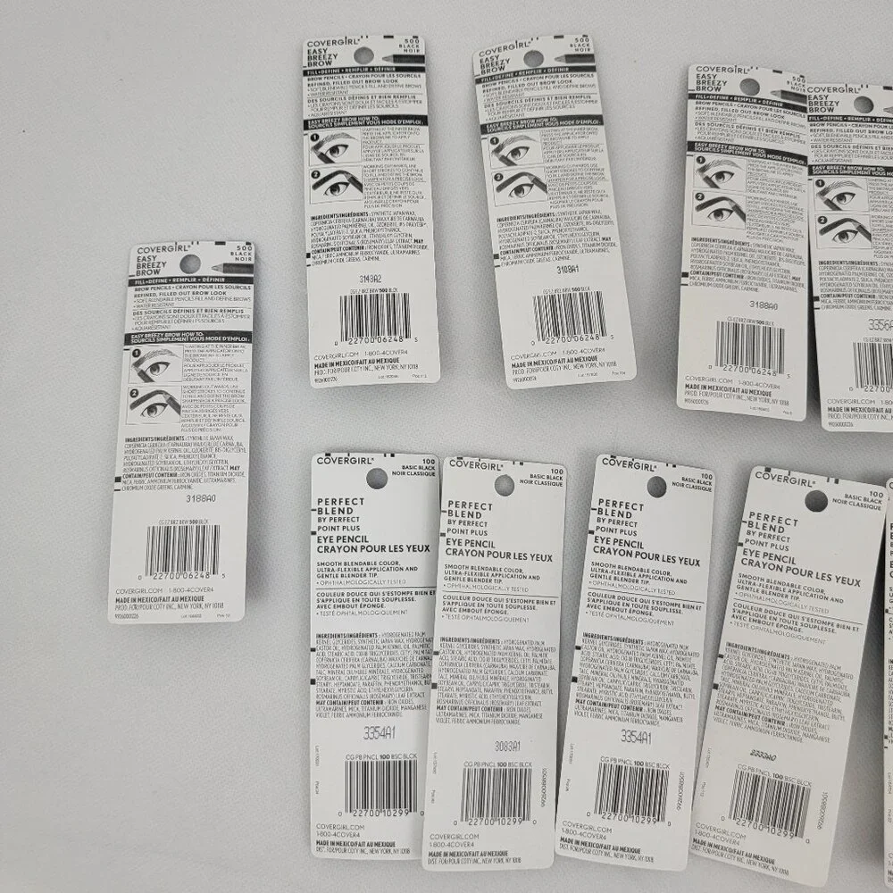 COVERGIRL Easy Breezy Brow Pencils BLACK 2pk LOT Eyeliner Mascara Mixed Bundle - Picture 13 of 16